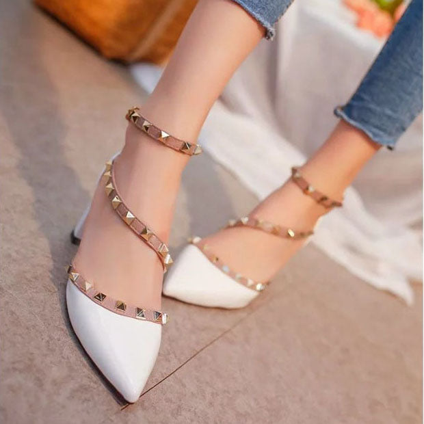2018 women pumps fashion rivets women sandals comfortable middle heels quality platform high heels summer autumn heels wedding