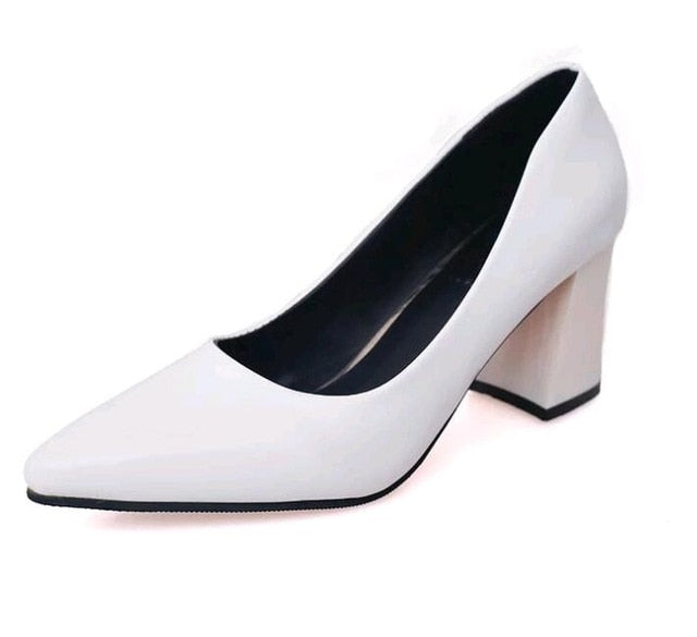 2018New brand women pumps low heels shoes woman ladies party wedding dress pointed toe slip on shoes size 35-40