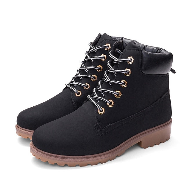 Winter boots women shoes 2018 new british wind warm students flat women snow boots velvet martin ankle boots shoes woman