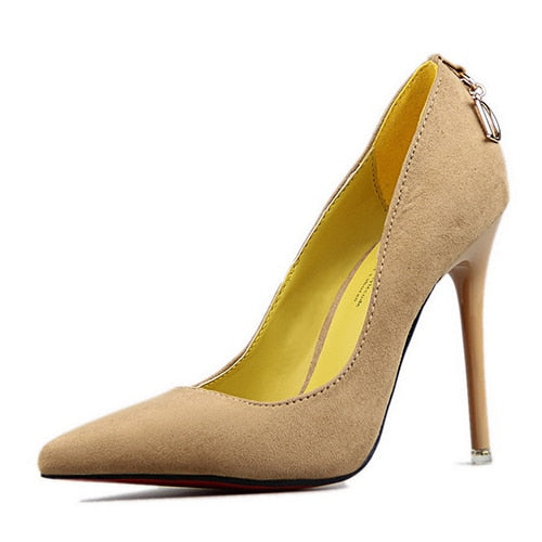 LAKESHI Women Pumps Brand Women Shoes High Heels Sexy Pointed Toe Red High Heels women Wedding Shoes women stiletto