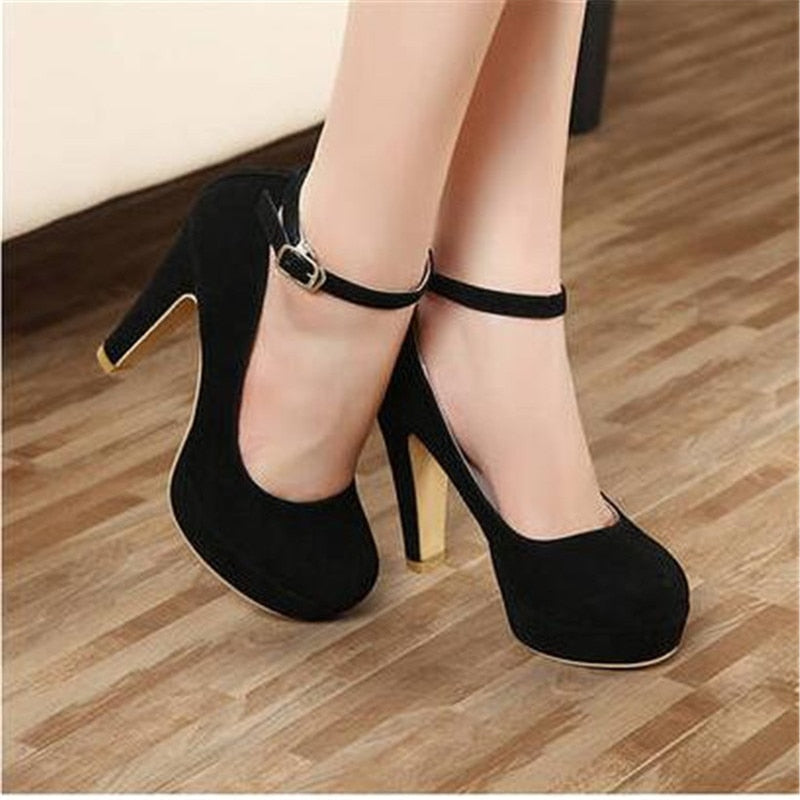 2017 new  woman Pumps autumn thick heel shoes ol high-heeled shoes female the trend of ultra high heels female shoes
