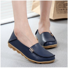 KUIDFAR 2018 Fashion Genuine Leather Women Flats Shoes Female Casual Flat Women Loafers 16 color Moccasin Women's Shoes