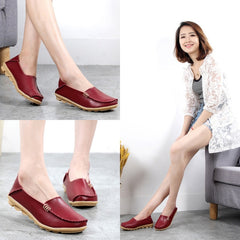 KUIDFAR 2018 Fashion Genuine Leather Women Flats Shoes Female Casual Flat Women Loafers 16 color Moccasin Women's Shoes
