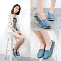 KUIDFAR 2018 Fashion Genuine Leather Women Flats Shoes Female Casual Flat Women Loafers 16 color Moccasin Women's Shoes