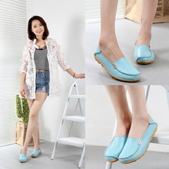 KUIDFAR 2018 Fashion Genuine Leather Women Flats Shoes Female Casual Flat Women Loafers 16 color Moccasin Women's Shoes
