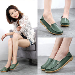 KUIDFAR 2018 Fashion Genuine Leather Women Flats Shoes Female Casual Flat Women Loafers 16 color Moccasin Women's Shoes