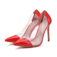 Transparent high heels  Sexy shallow  shoes genuies  leather wedding shoes  high heel women's shoes