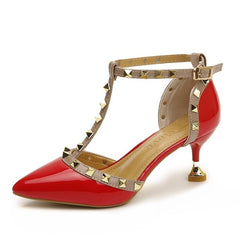 2018 women pumps fashion rivets women sandals comfortable middle heels quality platform high heels summer autumn heels wedding