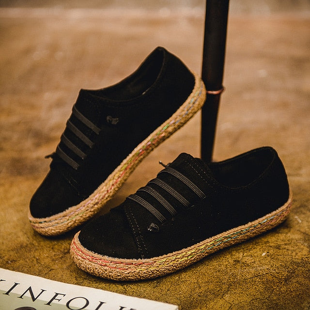NAUSK Flat Shoes Women Autumn Shoes Woman Casual Lace-up Flats Comfortable Round Toe Loafers Shoes Fashion Flat Shoes