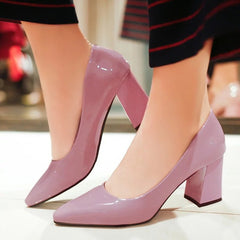 2018New brand women pumps low heels shoes woman ladies party wedding dress pointed toe slip on shoes size 35-40