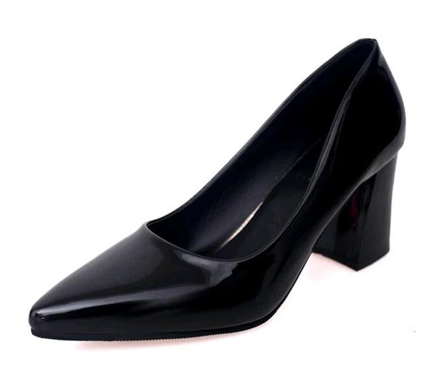 2018New brand women pumps low heels shoes woman ladies party wedding dress pointed toe slip on shoes size 35-40