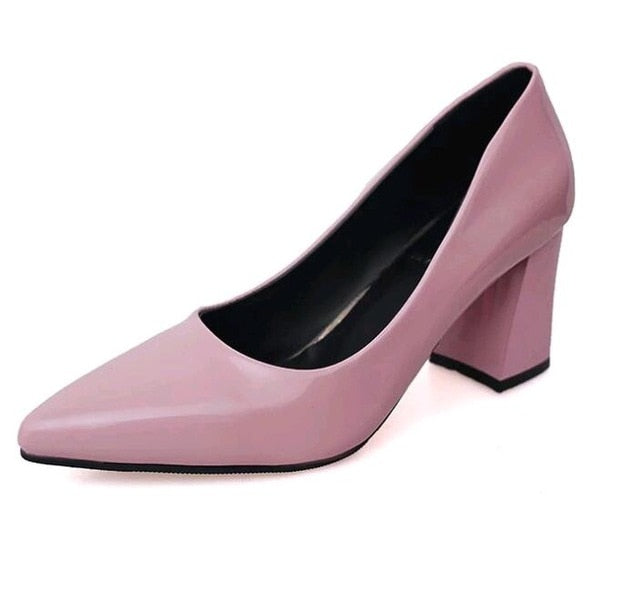 2018New brand women pumps low heels shoes woman ladies party wedding dress pointed toe slip on shoes size 35-40