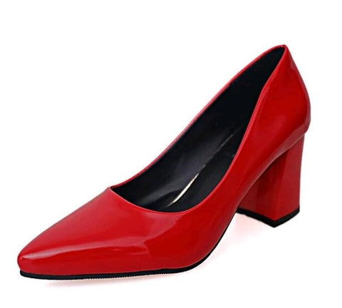 2018New brand women pumps low heels shoes woman ladies party wedding dress pointed toe slip on shoes size 35-40