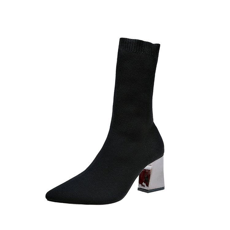 Women's shoes spring and autumn new stovepipe high-heeled elastic boots tube socks boots increased sexy wool boots