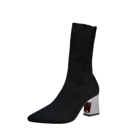 Women's shoes spring and autumn new stovepipe high-heeled elastic boots tube socks boots increased sexy wool boots