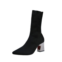 Women's shoes spring and autumn new stovepipe high-heeled elastic boots tube socks boots increased sexy wool boots