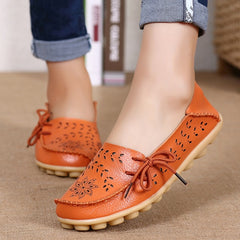 Women Flats Women Genuine Leather Shoes Slip On Loafers Woman Soft Nurse Ballerina Shoes Plus Size 34-44 Casual Sapato Feminino