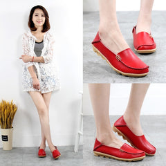 Women Shoes Plus Size Flat Shoes Women Genuine Leather Loafers Nurse Slip On  Women Flat Oxford Sapato Feminino Ballet Flats