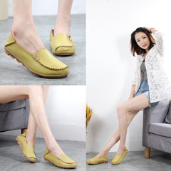 Women Shoes Plus Size Flat Shoes Women Genuine Leather Loafers Nurse Slip On  Women Flat Oxford Sapato Feminino Ballet Flats