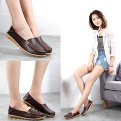 Women Shoes Plus Size Flat Shoes Women Genuine Leather Loafers Nurse Slip On  Women Flat Oxford Sapato Feminino Ballet Flats