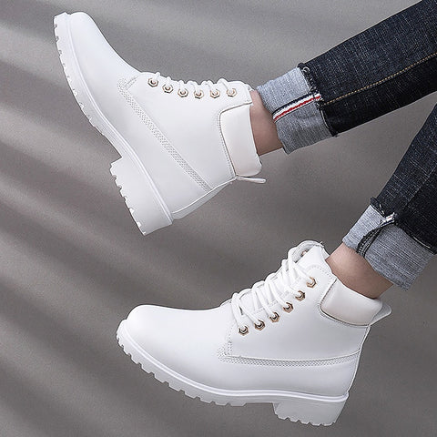 Winter boots women shoes 2018 new british wind warm students flat women snow boots velvet martin ankle boots shoes woman