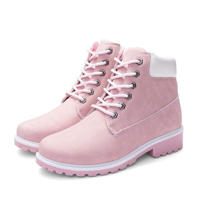Winter boots women shoes 2018 new british wind warm students flat women snow boots velvet martin ankle boots shoes woman