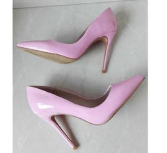 Big Sale Sexy Pointed Toe High Heel Pumps Patente Leather Thin Heels Woman Shoe Rose Pink Green Red Black Nude Dress Heels