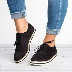 Women Casual Shoes Lightweight Fashion Design Flats for Lady Big Size Lace-Up Woman Shoes 35-43