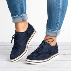 Women Casual Shoes Lightweight Fashion Design Flats for Lady Big Size Lace-Up Woman Shoes 35-43