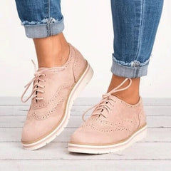 Women Casual Shoes Lightweight Fashion Design Flats for Lady Big Size Lace-Up Woman Shoes 35-43
