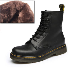 2018 Boots Women Genuine Leather Shoes For Winter Boots Shoes Woman Fashion Warm Genuine Leather Botas Mujer Female Ankle Boots