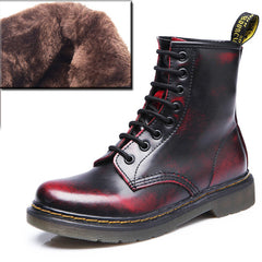2018 Boots Women Genuine Leather Shoes For Winter Boots Shoes Woman Fashion Warm Genuine Leather Botas Mujer Female Ankle Boots