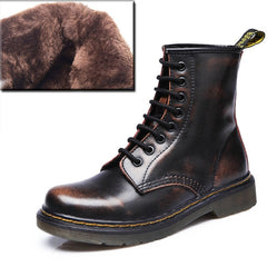 2018 Boots Women Genuine Leather Shoes For Winter Boots Shoes Woman Fashion Warm Genuine Leather Botas Mujer Female Ankle Boots