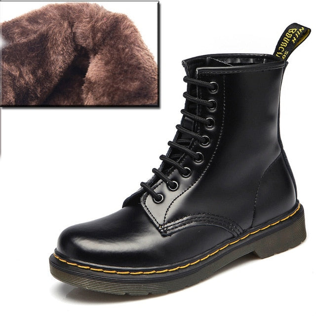2018 Boots Women Genuine Leather Shoes For Winter Boots Shoes Woman Fashion Warm Genuine Leather Botas Mujer Female Ankle Boots