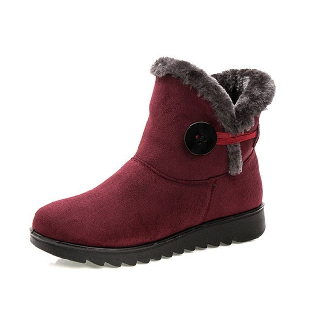 Warm Fur Women Snow Boots 2018 New Flat Platform Winter Shoes Flock Ankle Boots Female Fashion Non-Slip Basic Snow Casual Shoes