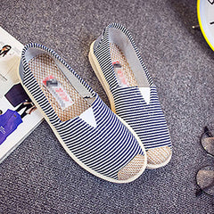 Womens Flat Shoes Fashion Print Canvas Platform Shoes Light Wear Breathable Slip On Shoes For Woman Round Toe Zapatos De Mujer