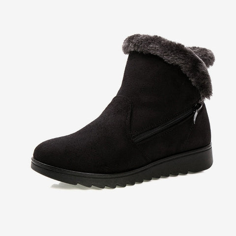 Women Snow Boots Warm Short Fur Plush Winter Ankle Boot Plus Size Platform Ladies Suede Zip Shoes Female Comfort Drop Shipping