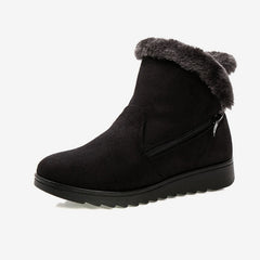 Women Snow Boots Warm Short Fur Plush Winter Ankle Boot Plus Size Platform Ladies Suede Zip Shoes Female Comfort Drop Shipping