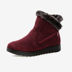 Women Snow Boots Warm Short Fur Plush Winter Ankle Boot Plus Size Platform Ladies Suede Zip Shoes Female Comfort Drop Shipping