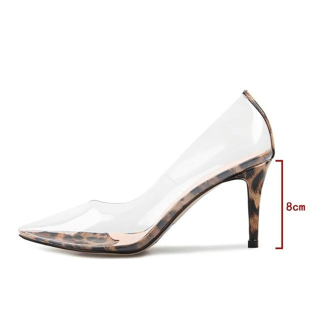 Perixire Women Pumps 2018 Transparent Super High Heels Sexy Pointed Toe Slip-on Wedding Party Shoes For Lady Thin Heels  Pumps