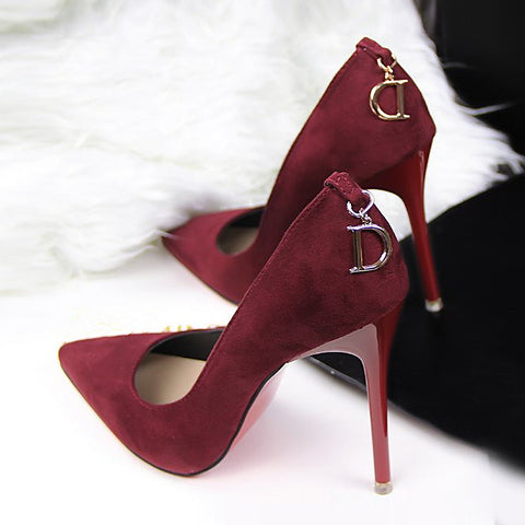 LAKESHI Women Pumps Brand Women Shoes High Heels Sexy Pointed Toe Red High Heels women Wedding Shoes women stiletto