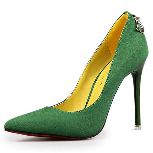 LAKESHI Women Pumps Brand Women Shoes High Heels Sexy Pointed Toe Red High Heels women Wedding Shoes women stiletto