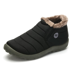 KHTAA Waterproof Female Shoes Winter Unisex Ankle Boots Women's Skid Plus Size Snow Boots Warm Plush Couple Style Cotton Casual
