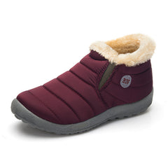 KHTAA Waterproof Female Shoes Winter Unisex Ankle Boots Women's Skid Plus Size Snow Boots Warm Plush Couple Style Cotton Casual