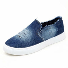 Women's flat denim canvas shoes low to help breathable casual shoes spring and autumn Korean students single shoes large size